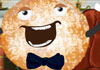 A doughnut wearing a bow tie stands, speaking with his arms outstretched are pictured in the thumb nail for this animated Fathers Day card.