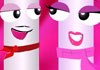 Two adult toys flirt with each other.