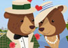 Two bears in love embrace in Paris.