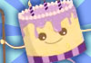 A singing ecard for birthday featuring a cheerful, smiling birthday cake dances with a flourish, holding a straw hat in one hand, and a cane in the other, and kicking its leg up while it dances. The ecard title Singing Birthday Cake is above it.
