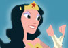 Two superheroes at a party wish each other a Happy New Year by revealing their secret identities. The ecard title Super New Year is written below them.