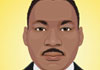 A talking illustration of civil right activist, Dr. Martin Luther King Jr. The ecard title Talking Martin Luther King is written in the foreground.