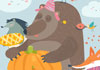 Forest Animals Thanksgiving Postcard