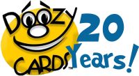 Doozycards.com ecards logo, a yellow smiley face with the name Doozy Cards written over it